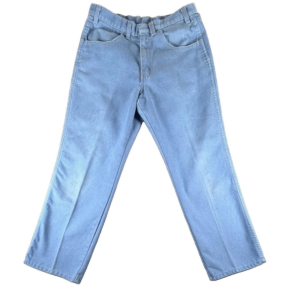 TownCraft Jeans Mens 34x30 Light Wash Blue Relaxed Straight Denim Elastic Waist